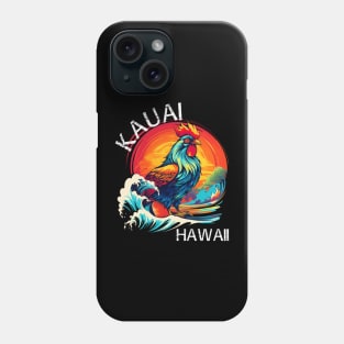 Kauai Hawaii - Rooster (with White Lettering) Phone Case