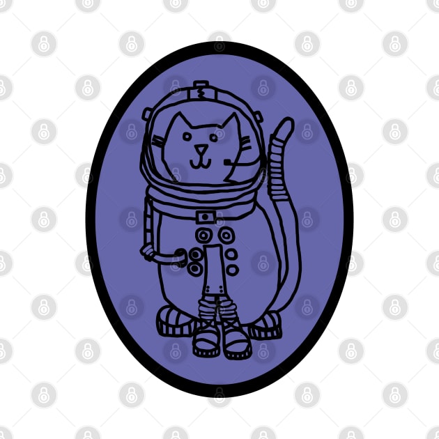 Space Cat Sci Fi Astronaut Oval by ellenhenryart