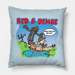 Red and Dembe Calvin and Hobbes Style Pillow