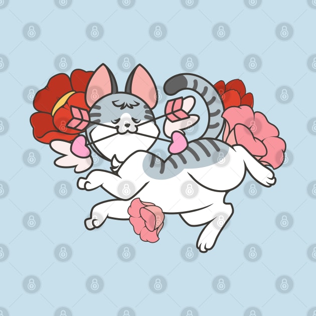 My Grey Striped Valentine by Pupcakes and Cupcats