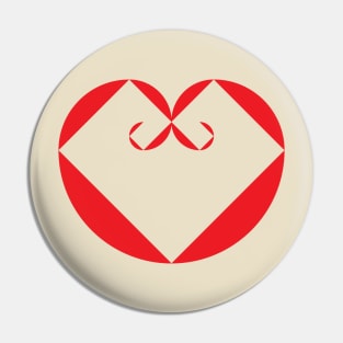 Apple heart geometric Pin