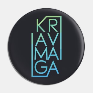 Krav Maga Blue Brick Lettering Pin