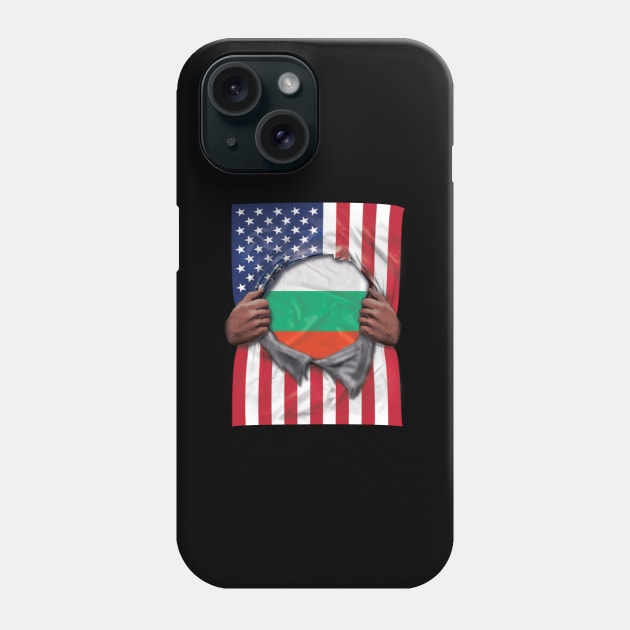 Bulgaria Flag American Flag Ripped - Gift for Bulgarian From Bulgaria Phone Case by Country Flags