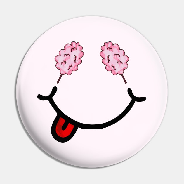 Cotton Candy & Smile (in the shape of a face) Pin by Tilila