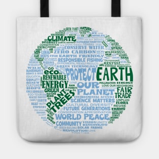 Save Earth - Protect Earth - Word Cloud Tote