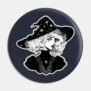 Cute Goth Astrology Witch Pin