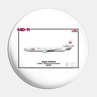 McDonnell Douglas MD-11 - Japan Airlines "J Bird - Red-Crowned Crane" (Art Print) Pin