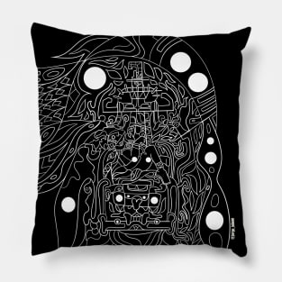 mayan astronaut in alien space ecopop Pillow