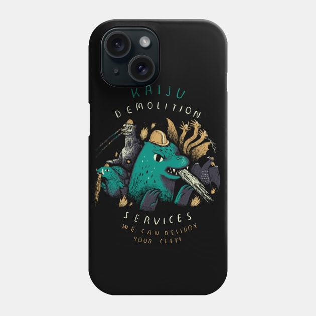 kaiju demolition services Phone Case by Louisros