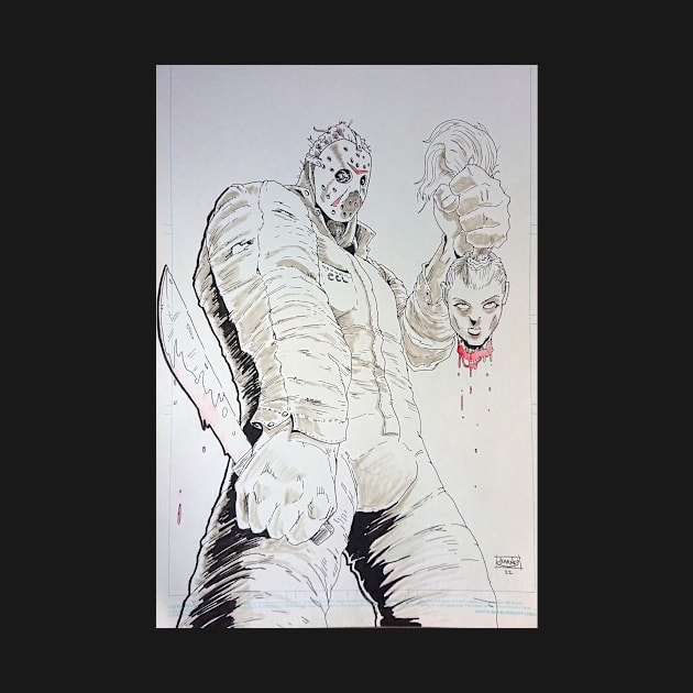 Friday 13th Jason beheads by BarnesComicArt