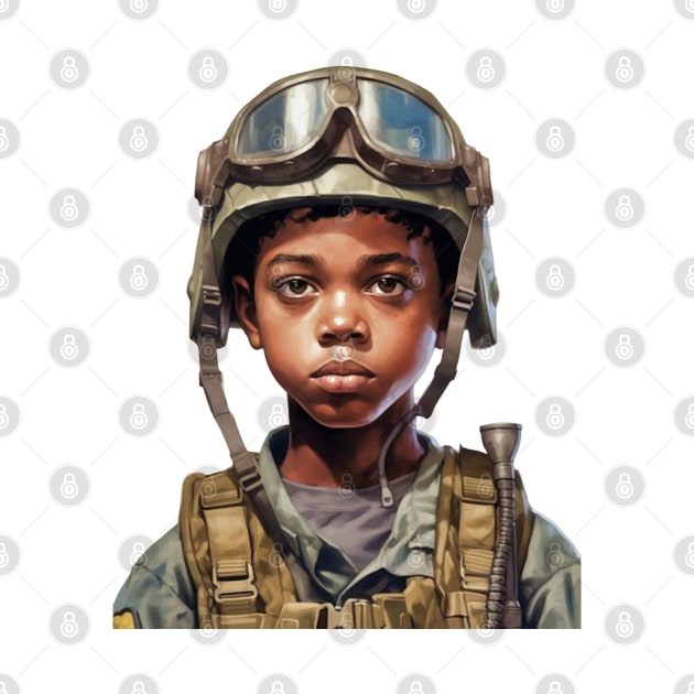 Military Minded Street Soldier Urban Warrior Black Boy by Unboxed Mind of J.A.Y LLC 