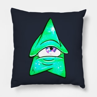 The Green Cosmic Mushroom Pillow