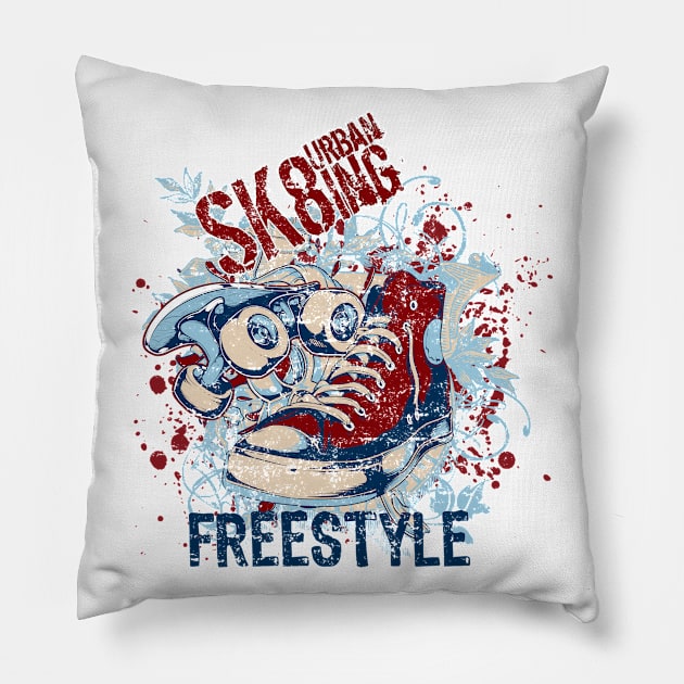 Urban freestyle skating Pillow by Fun Purchase