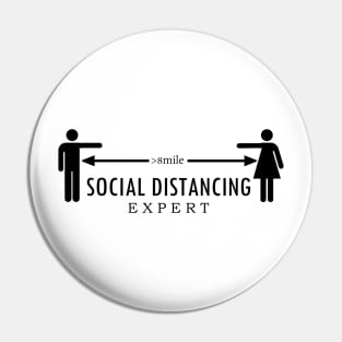 Social Distancing Expert Shirt Pin