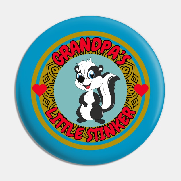 Cute Animal baby skunk grandpa's Little Sticker Love Fritts Pin by Shean Fritts 