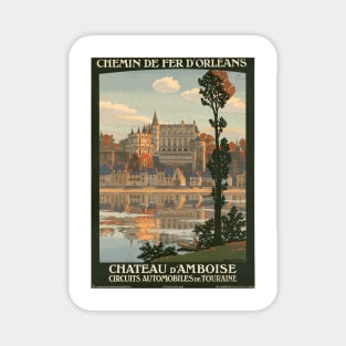 Chateau d'Amboise, France - Vintage French Travel Poster Design Magnet