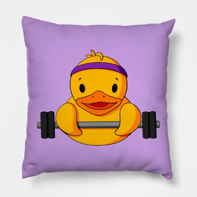 Weightlifter Rubber Duck Pillow by Alisha Ober Designs