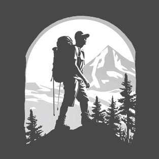 Summer Hiking Mountain Scene T-Shirt