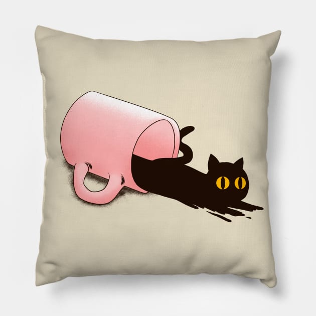 Black Catfee Pillow by kookylove