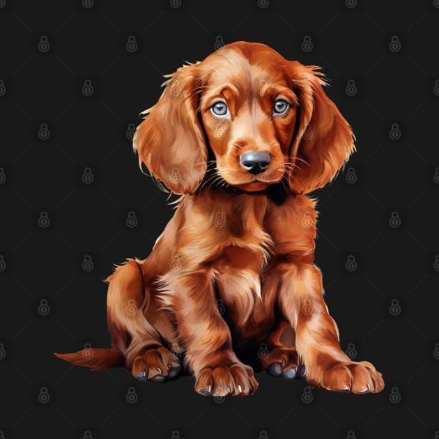 Puppy Irish Setter by DavidBriotArt