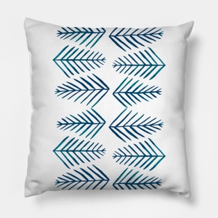 Watercolor pine trees - dark teal Pillow