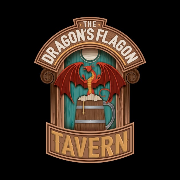 The Dragon's Flagon Tavern Dungeons and Dragons by Natural 20 Shirts