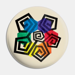 Colorful Abstract Geometry Geometric T-Shirt Pin