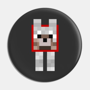 Minecraft Wolf with Red Collar Pin