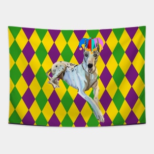 Mardi Gras Harlequin Great Dane Dog Tapestry