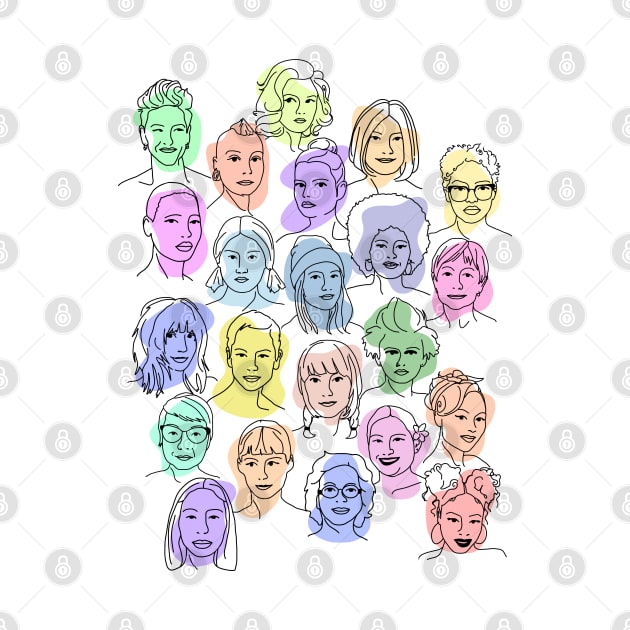 Colorful Women Faces by Slightly Unhinged