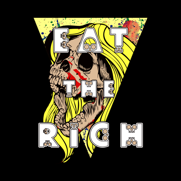 Eat the Rich Blonde Zombie Skull Karen by Glass Table Designs