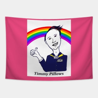 Timmy Pillows with rainbow Tapestry