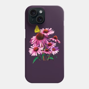 Coneflowers - Yellow Sulphur Butterfly on Coneflower Phone Case