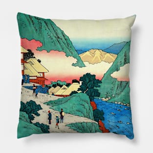 Japanese Hot springs Japanese art Pillow