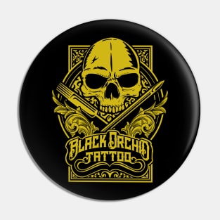 Black orchid gold Pin