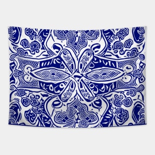 Paisley Print - Lapis Blue Aesthetic Tapestry