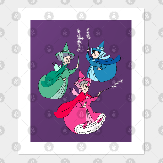 Fairy Godmothers Sleeping Beauty Affiche Et Impression D Art Teepublic Fr