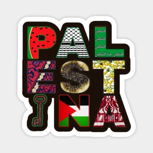 PALESTINA - Palestine Symbols - Back Magnet