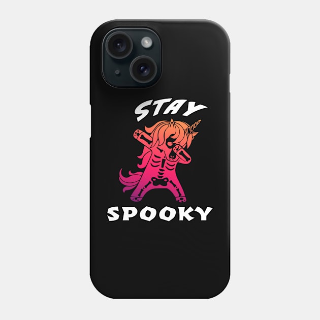 stay spooky unicorn skeleton dabbing Phone Case by Mced