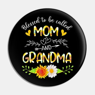 Blessed To Be Called Mom And Grandma Sunflower Pin