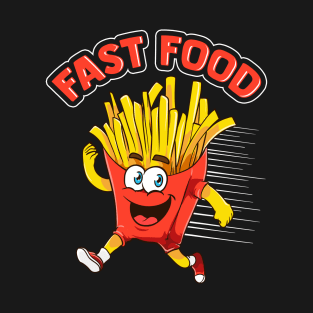 Cute & Funny Fast Food Running French Fries Joke T-Shirt