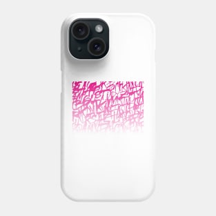 Pop Art Pink Calligraphy Letters Illustration for Street Art and Graffiti Lovers Phone Case