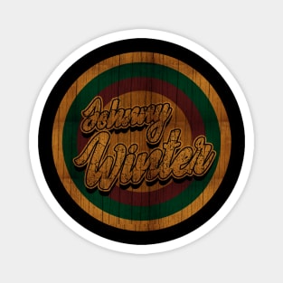 Circle Retro Johnny Winter Magnet