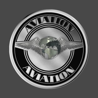 Retro Aviation Art Badge T-Shirt