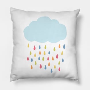 Rainbow raincloud Pillow