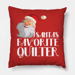 Santa's Favorite Quilter - Christmas Gift for Quilters Pillow