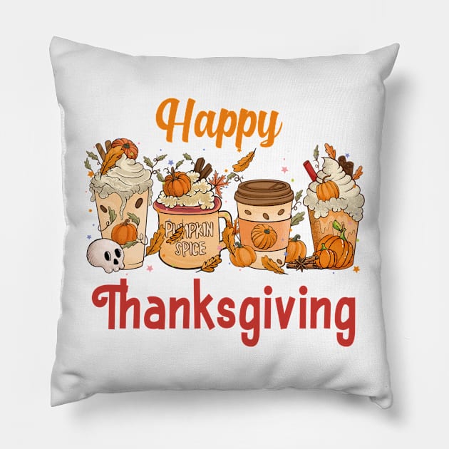 Fall Coffee Pumpkin Spice Junkie Latte Autumn Coffee Lovers Pillow by aimed2