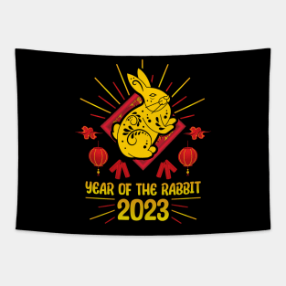 Good Luck Zodiac Happy Chinese New Year of the Rabbit 2023 Tapestry