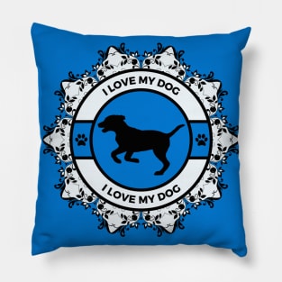 Royal Blue I Love My Dog Pillow