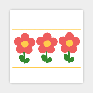 3 little flowers Magnet